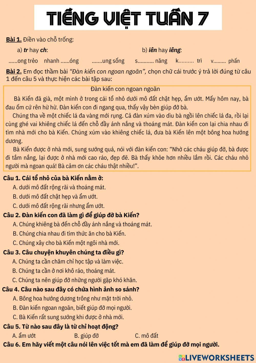 Tiếng Viêt tuần 7