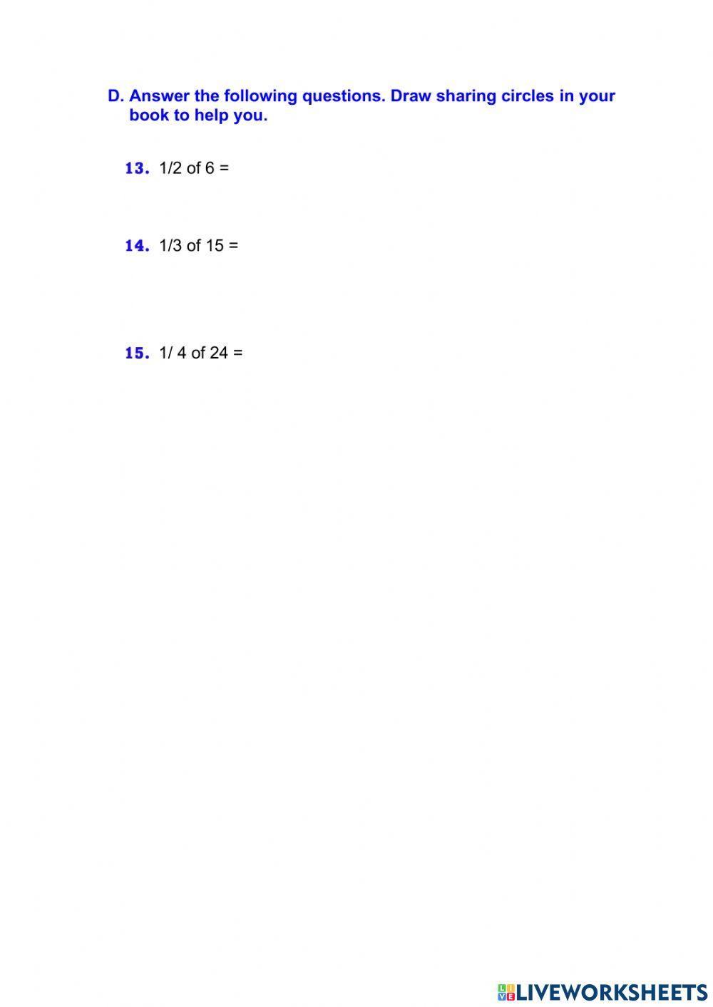 Fractions Mid-Term Assessment