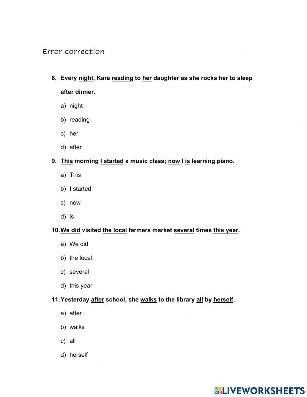 GRAMMAR CHAPTER QUIZ 1 iTEP