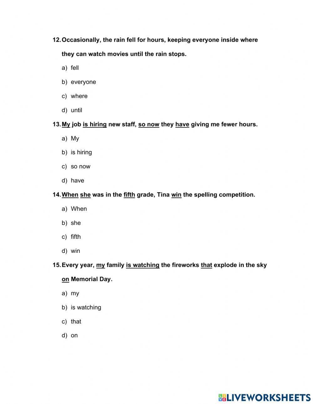 GRAMMAR CHAPTER QUIZ 1 iTEP