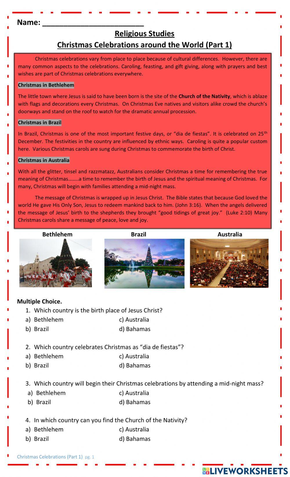 Celebrating Christmas: (Part 1) Christmas Celebrations around the World