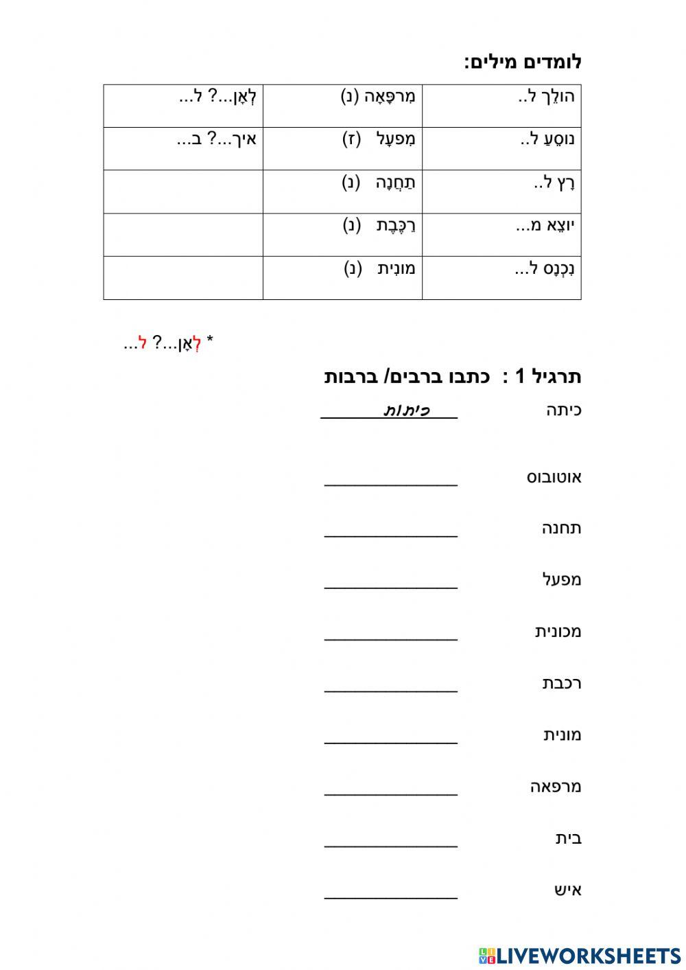 (8)מילים חדשות+ תרגילים