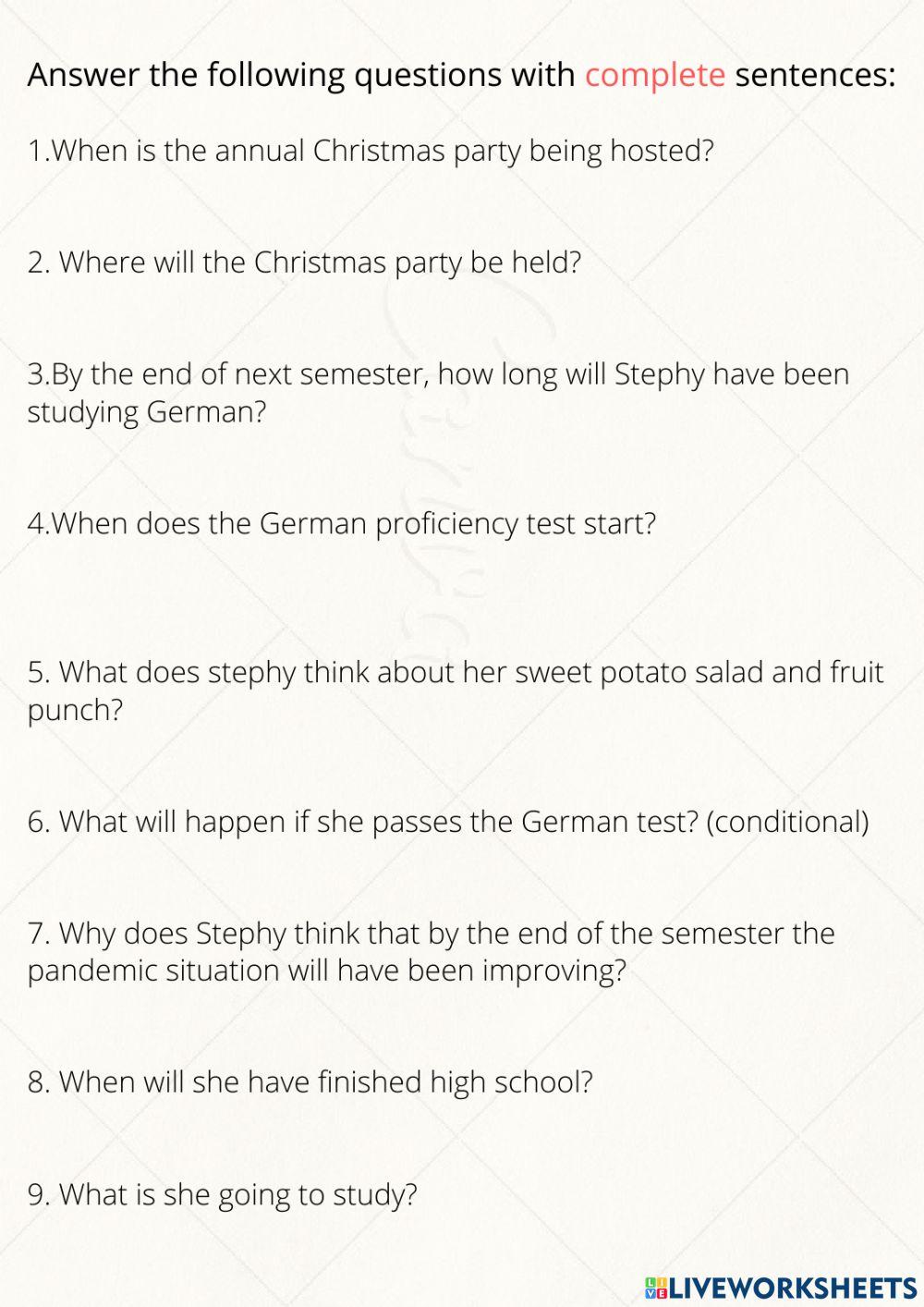 Diary Entry- future tenses