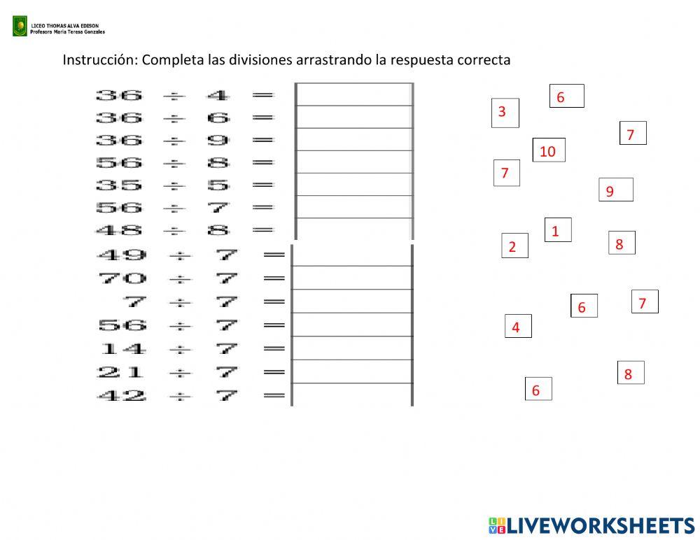 Representacion de divisiones