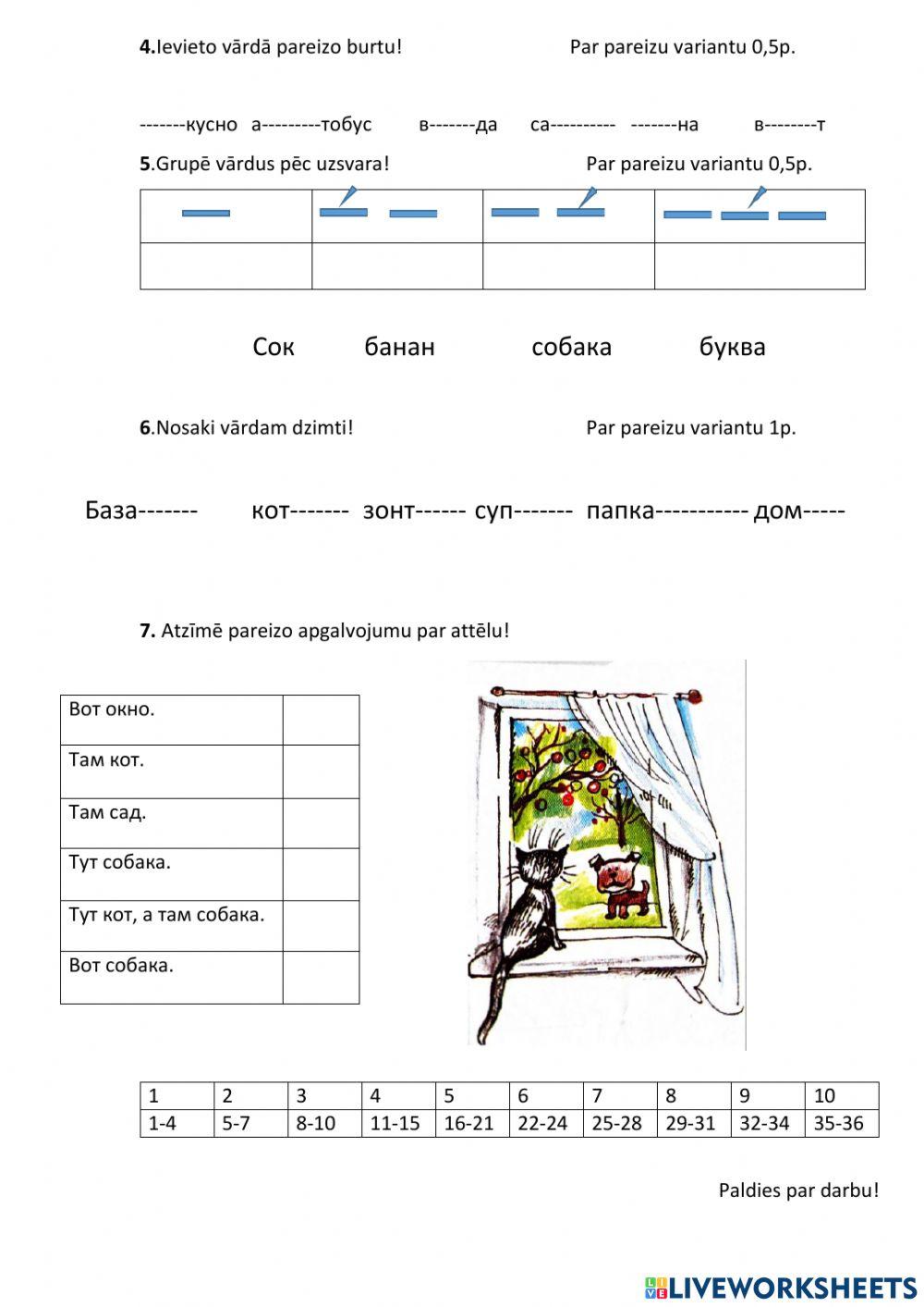 Буквы 6 класс