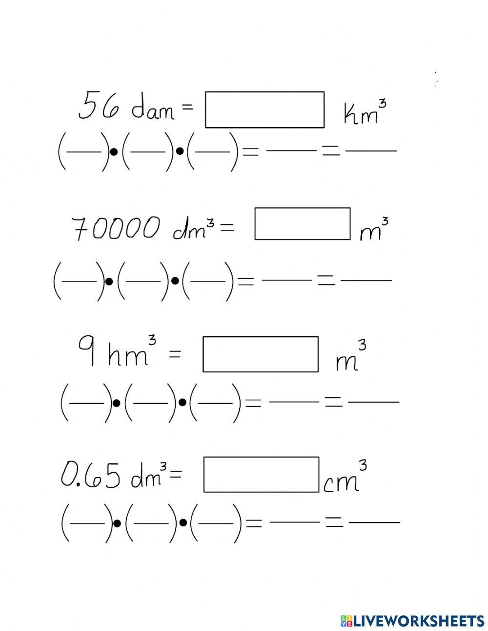 Conversión de unidades cúbicas