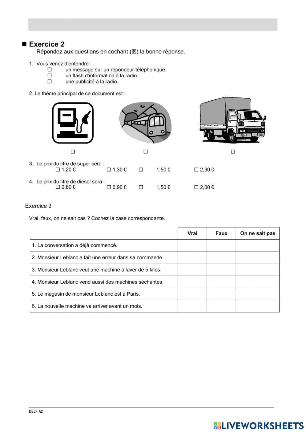 Compréhension orale A2