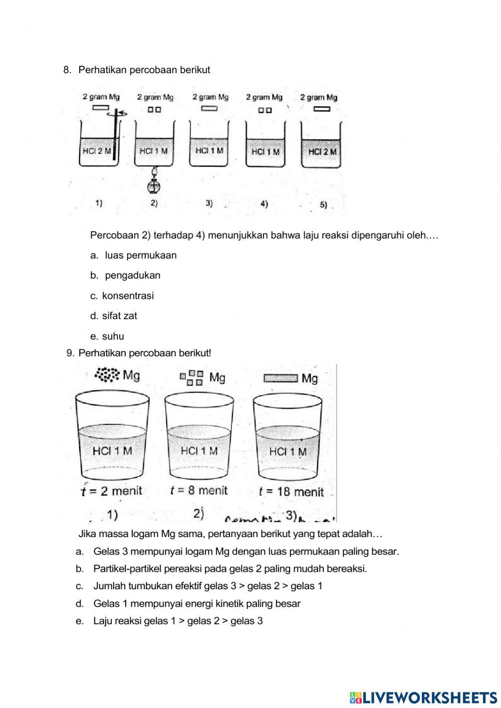 Ulangan Harian Laju Reaksi