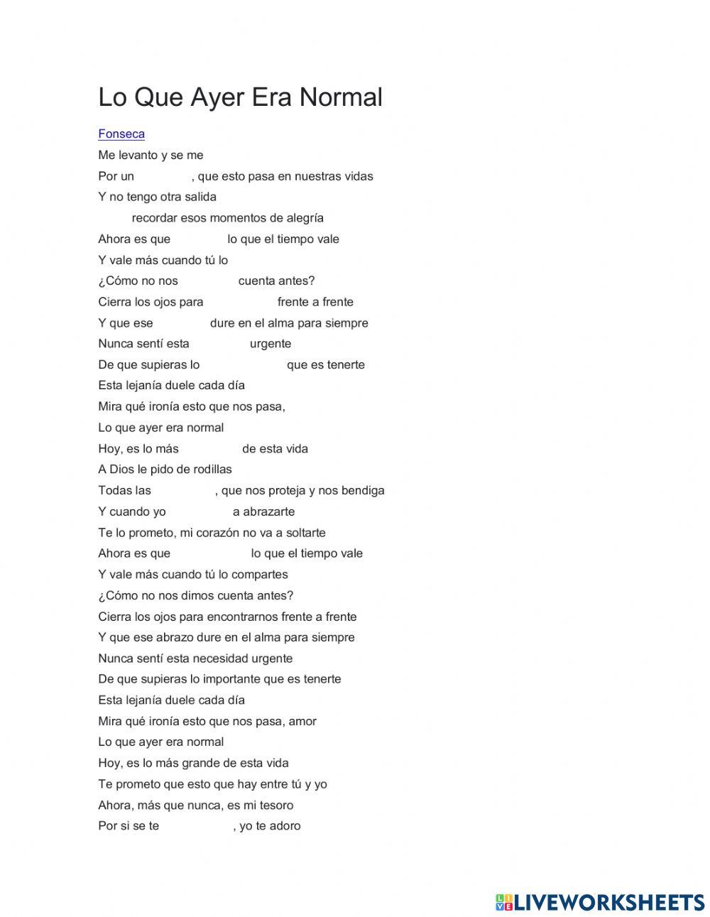 Lo que ayer era normal