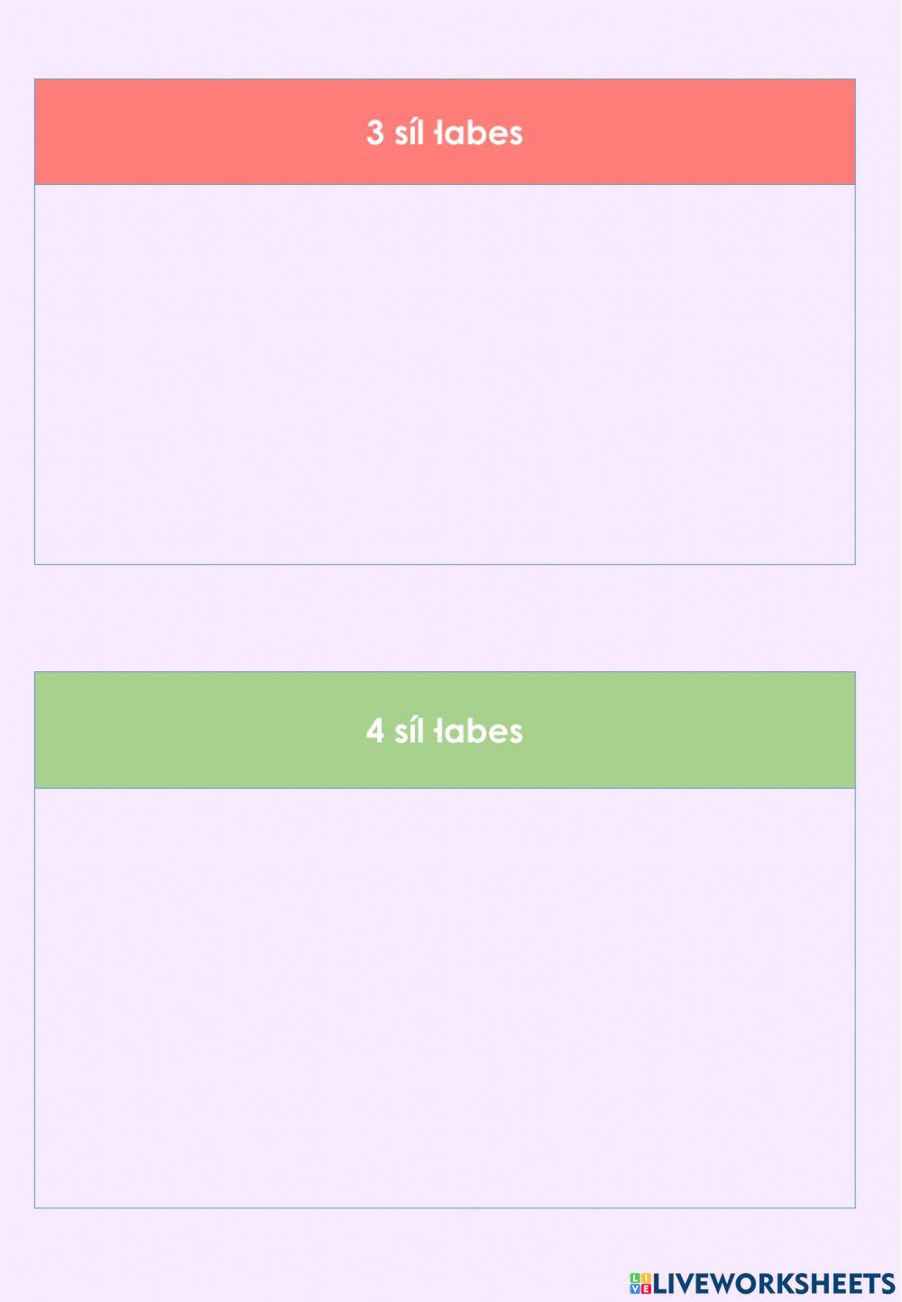 Classificar per síl·labes