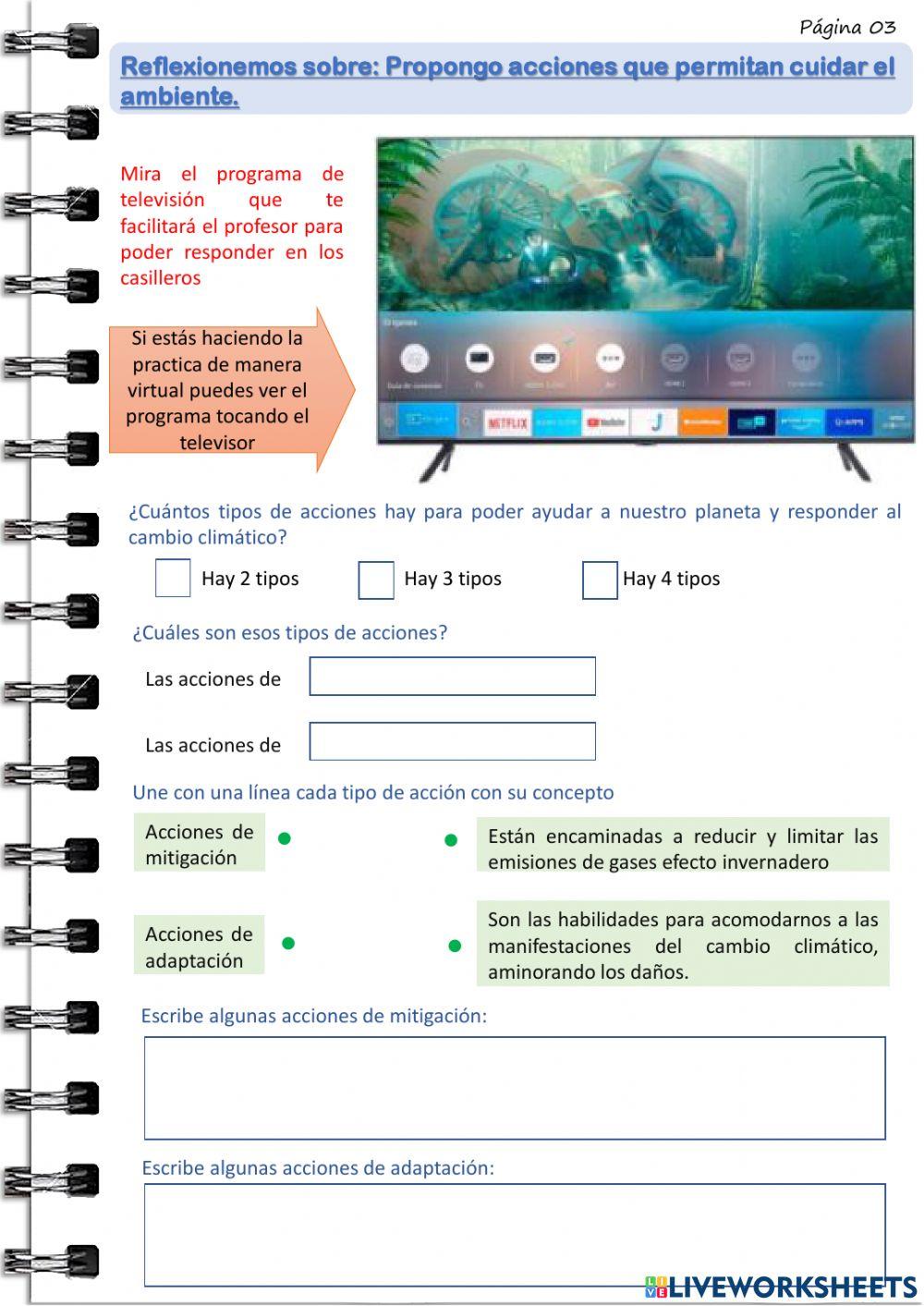 Propongo acciones que permitan cuidar el ambiente.