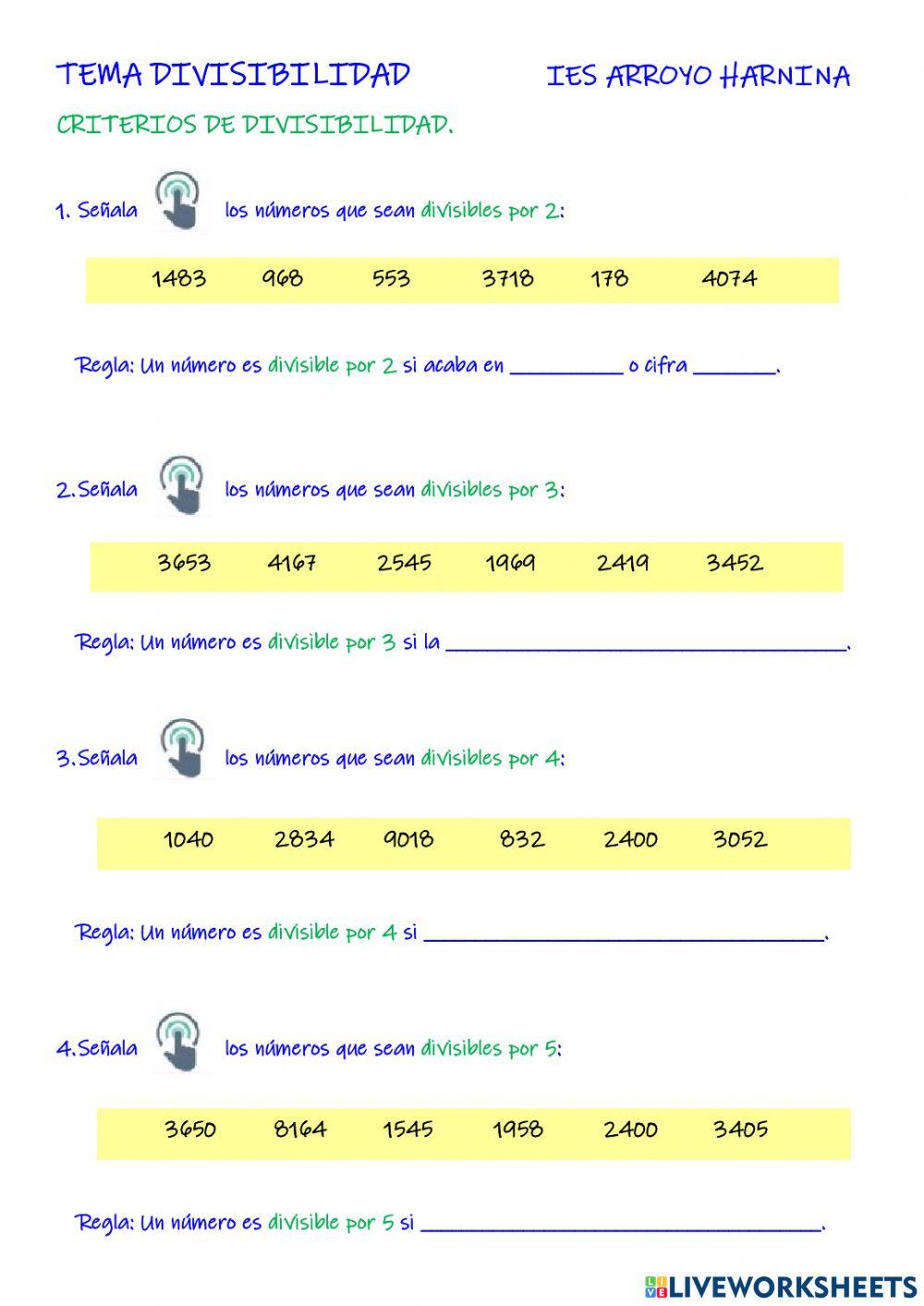 Múltiplos y divisores