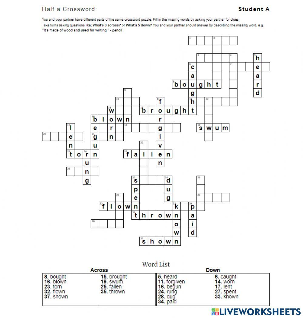 Half crossword A