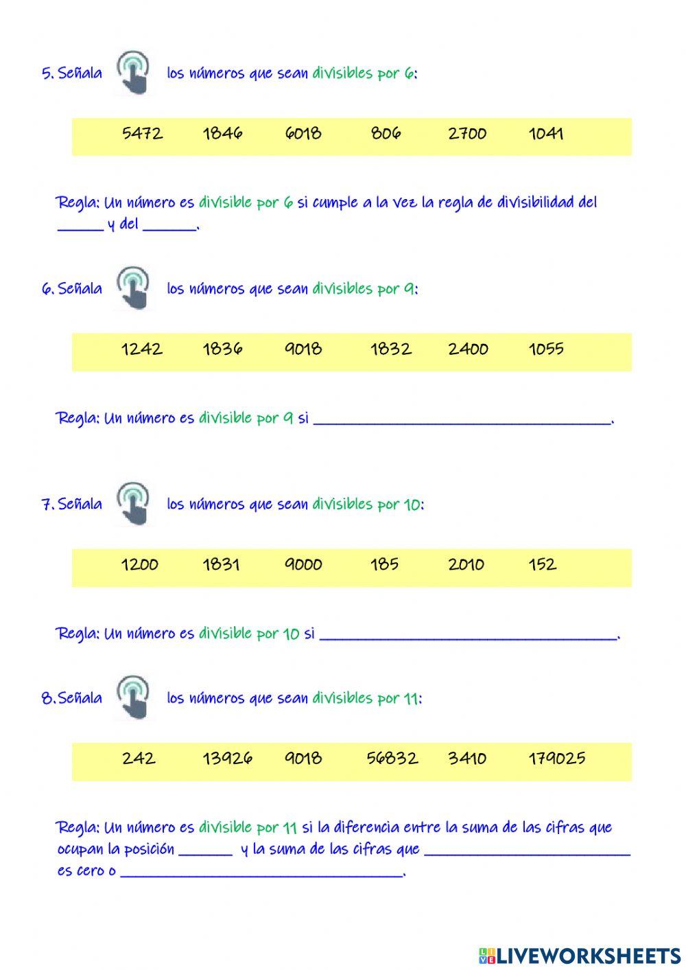 Múltiplos y divisores