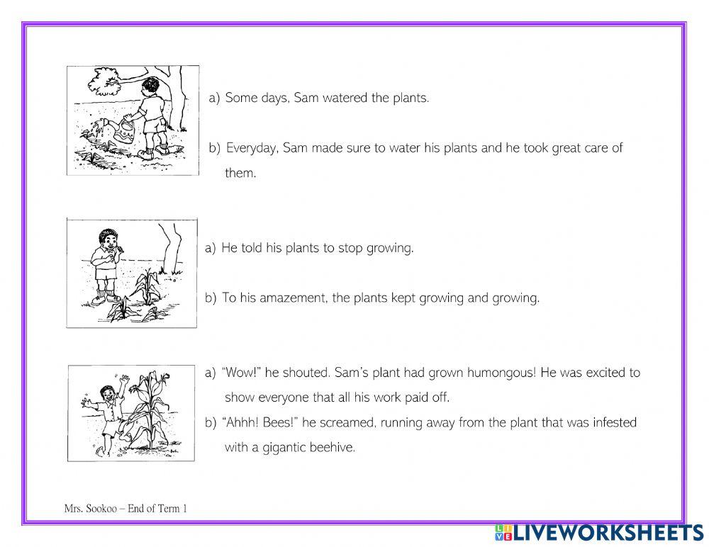 Creative Writing End of Term Test