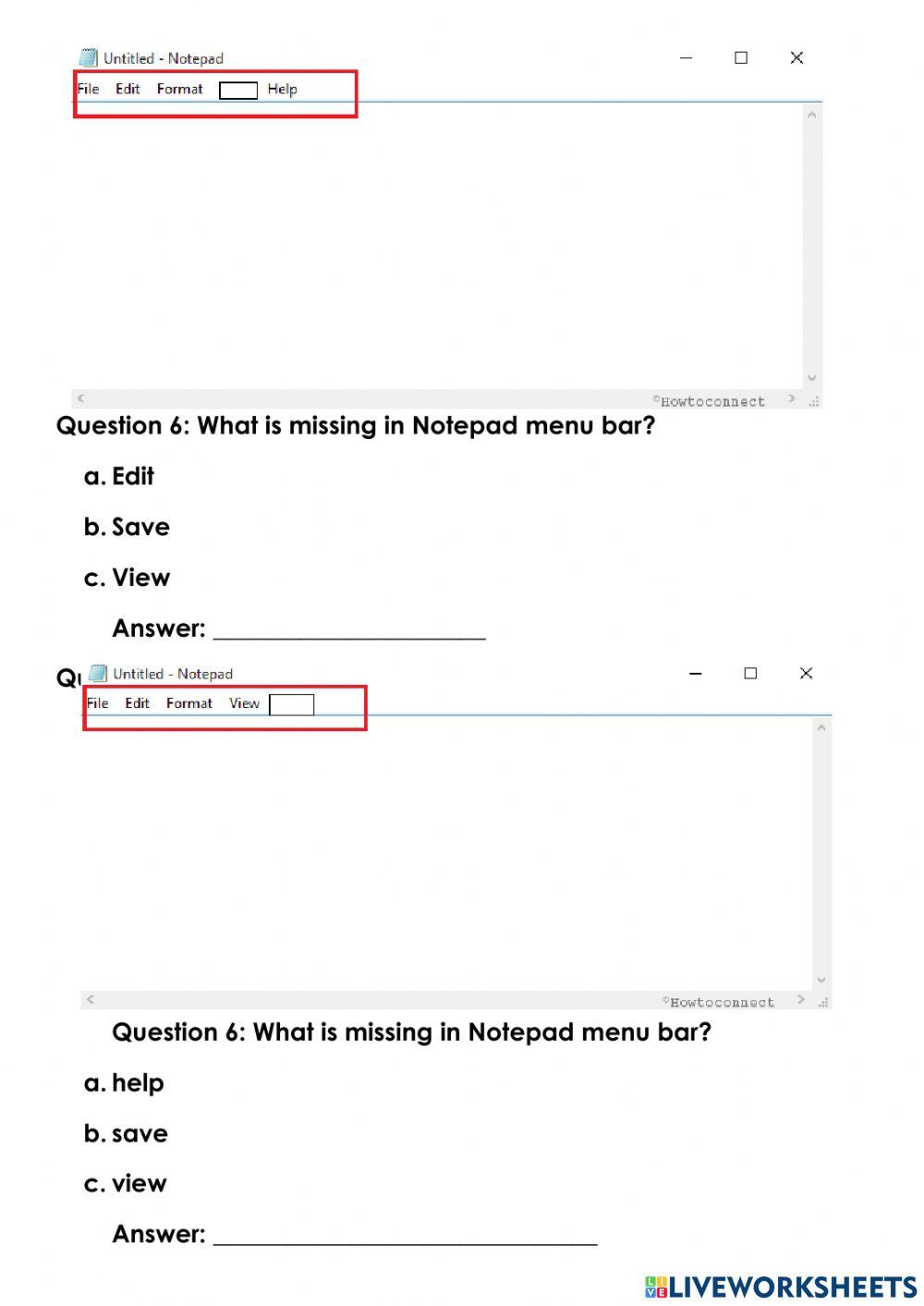 Year 1 Notepad Worksheet 2