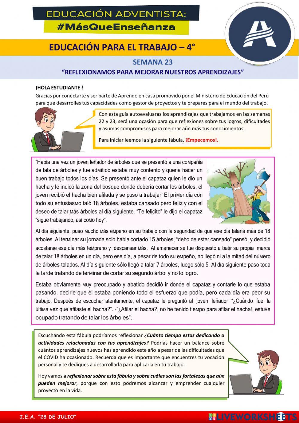 Reflexionamos sobre nuestros aprendizajes