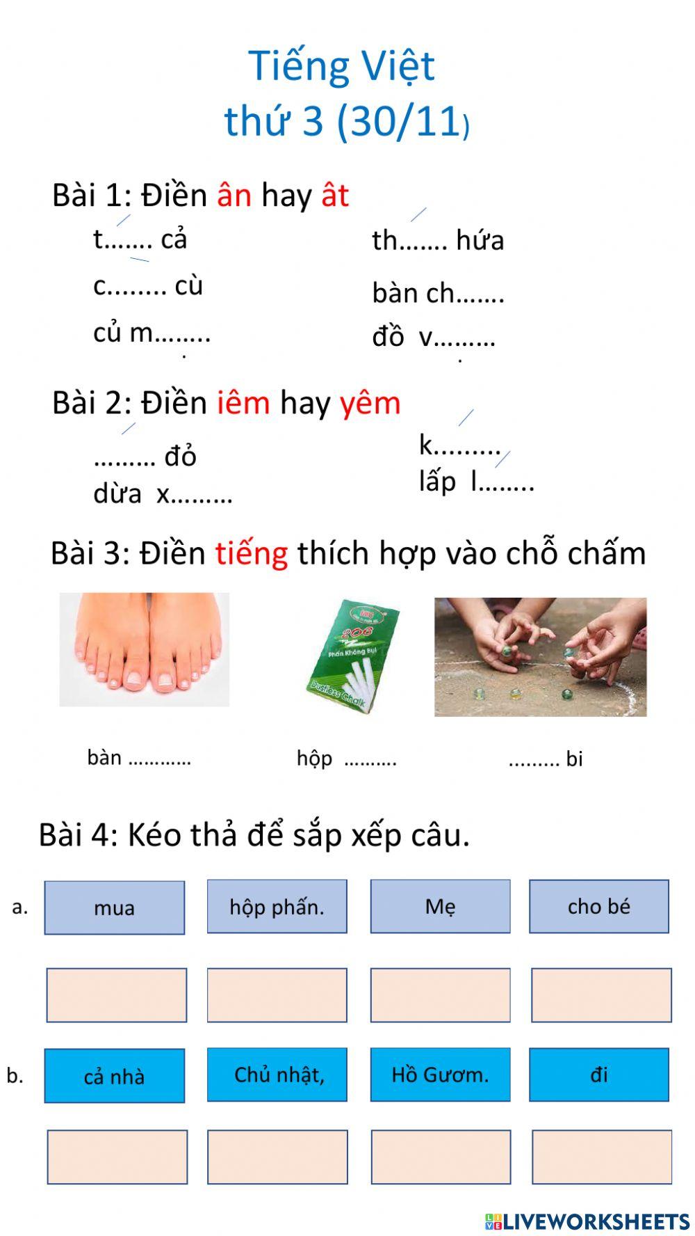 Tiếng Việt thứ 3(30-11)