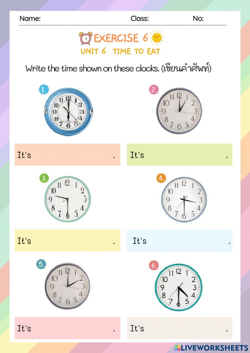 Telling the time การบอกเวลา