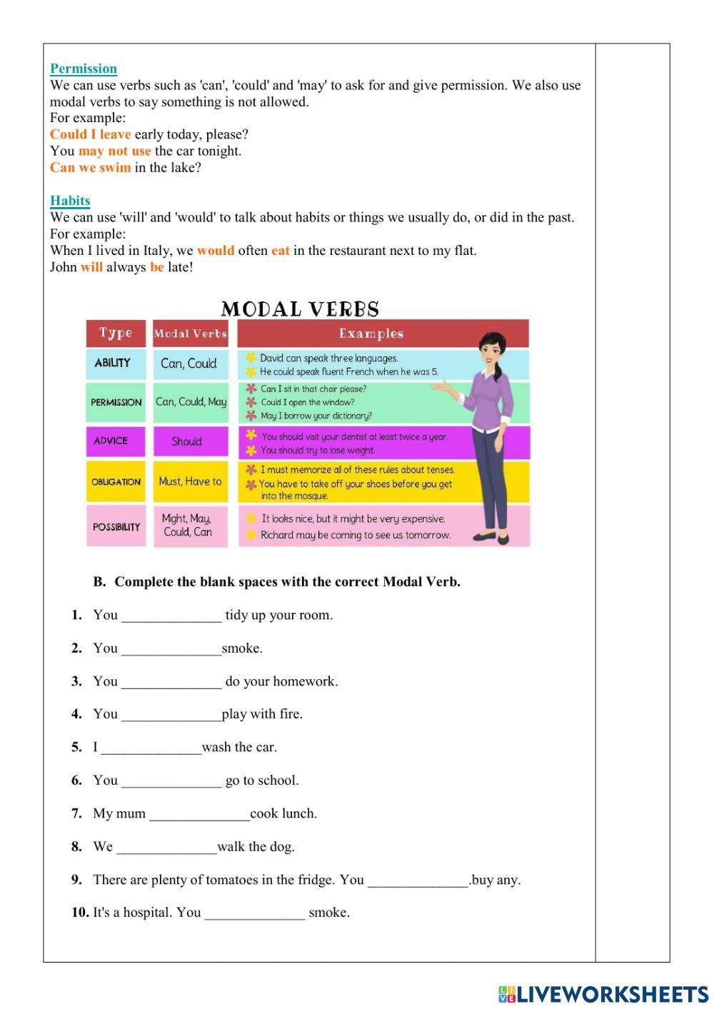 Ejercicios Online-Modals- 10th EGB