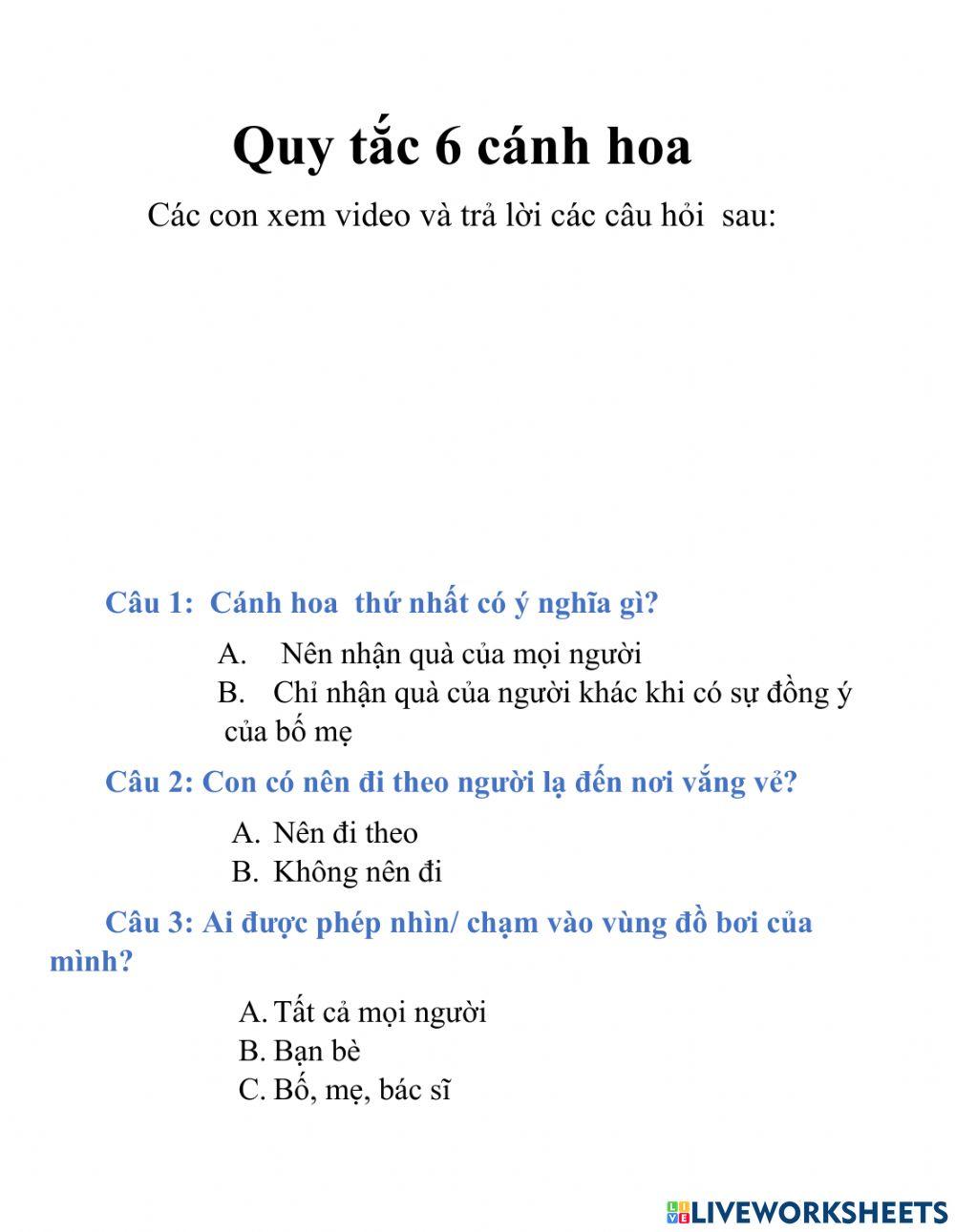 Lớp 4 - 6 cánh hoa