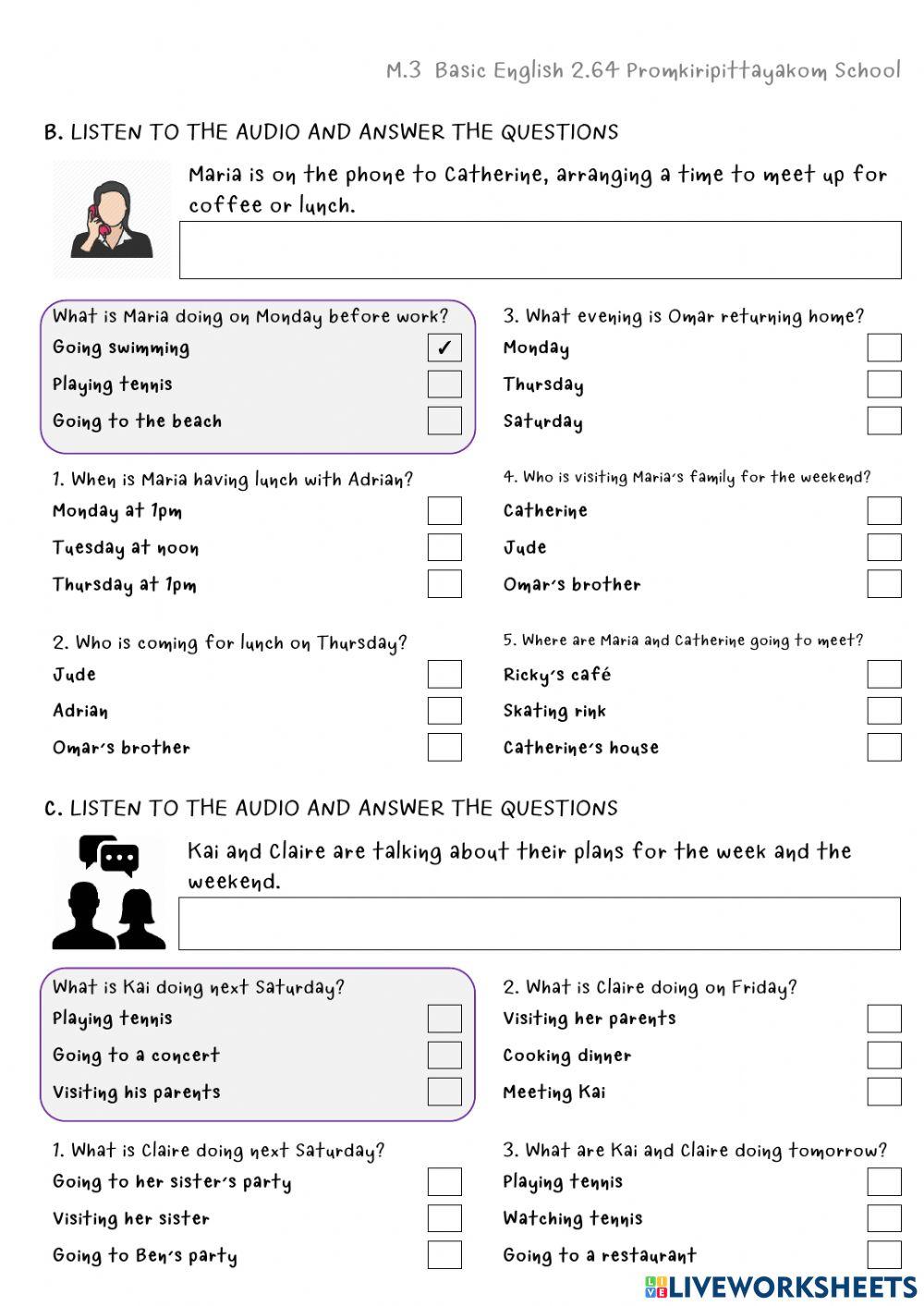Lesson 2 Future arrangement