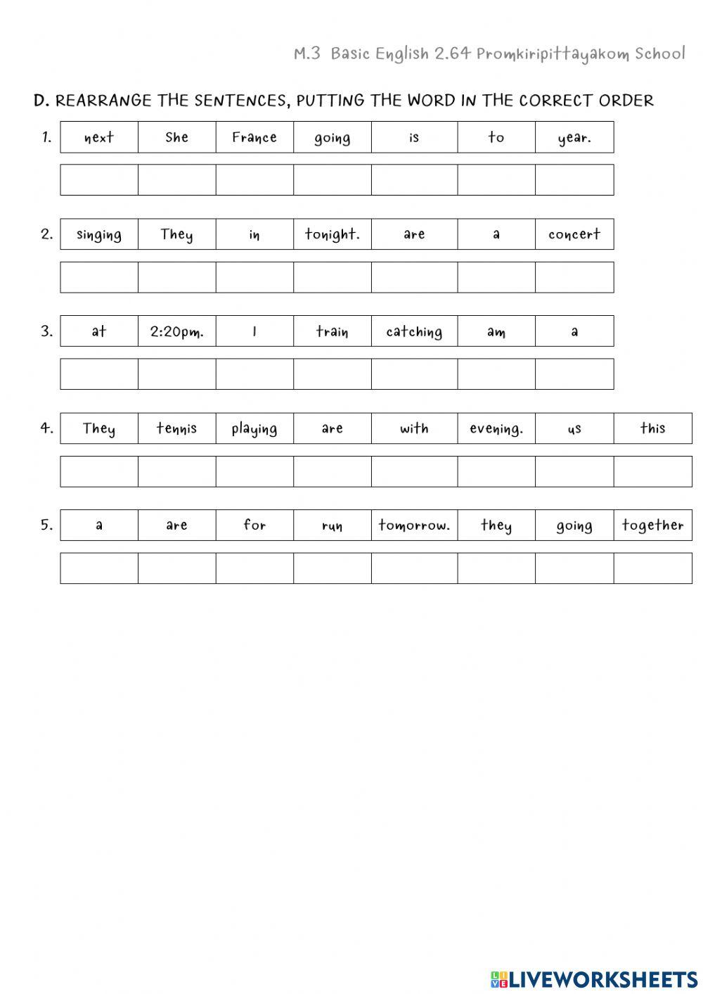 Lesson 2 Future arrangement