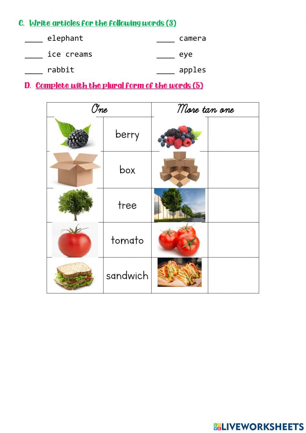 Third Grade Exam VII Unit