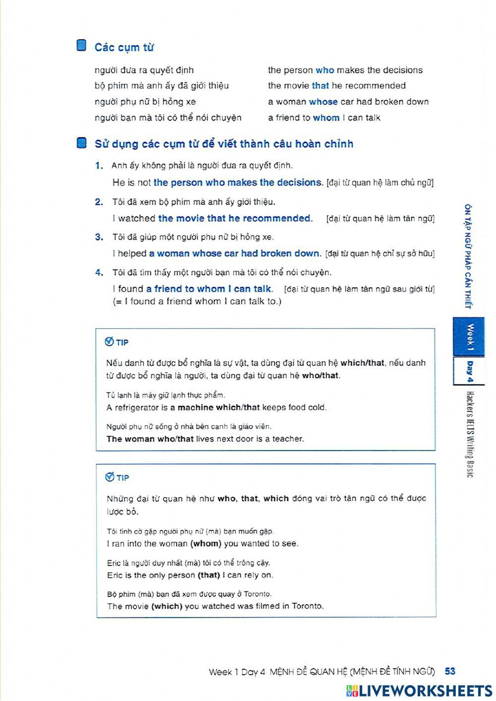 W1 D4 Relative Clause