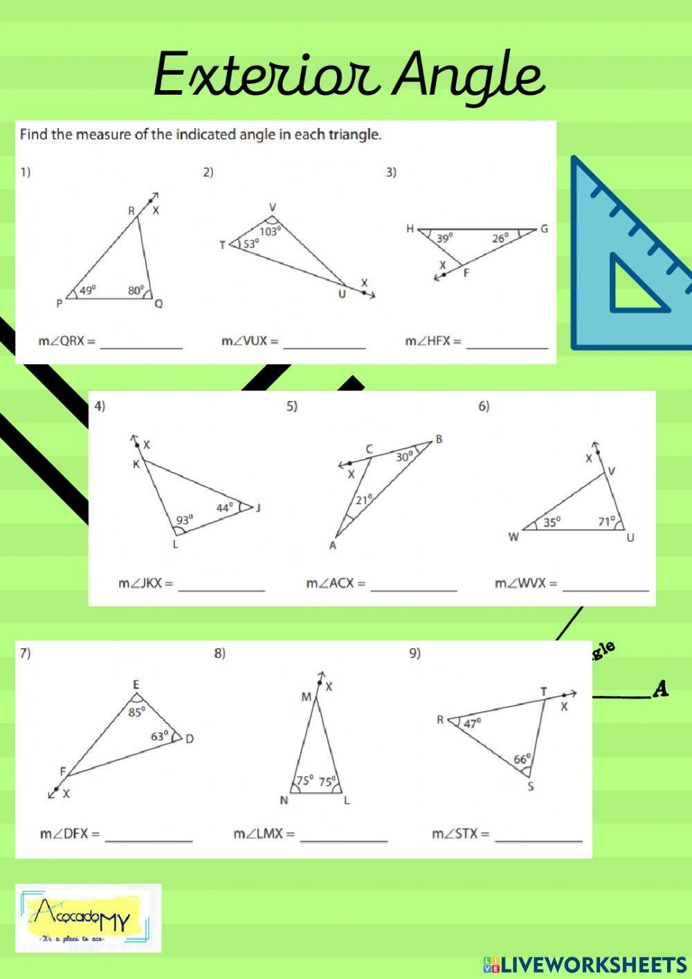 Exterior Angle Triangle Exterior Angle Triangle