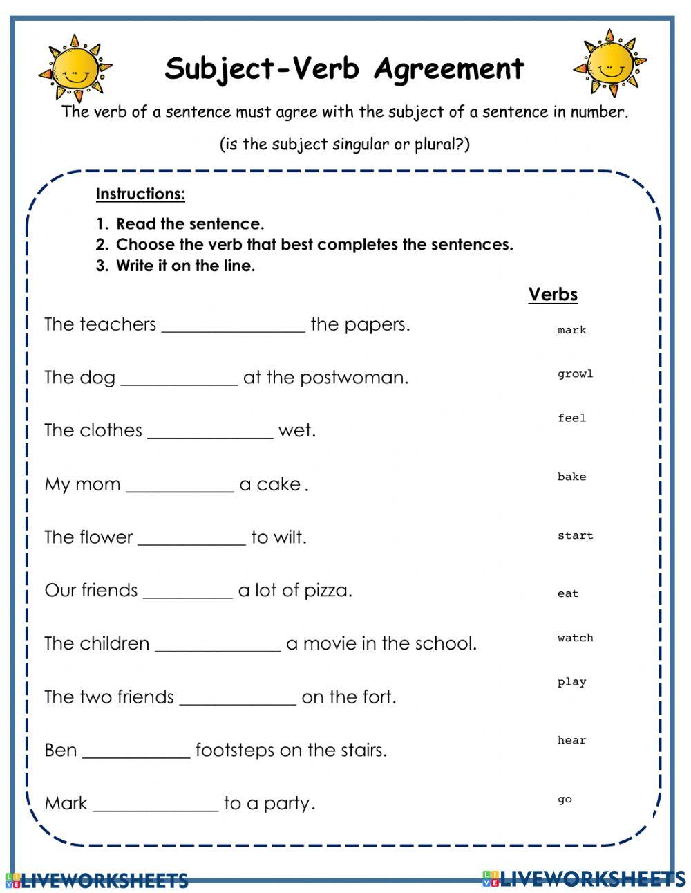 1695054 Subject Verb Caressedy LiveWorksheets 1695054 Subject Verb Caressedy LiveWorksheets