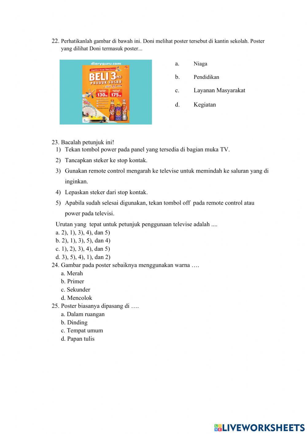 Soal Bahasa Indonesia