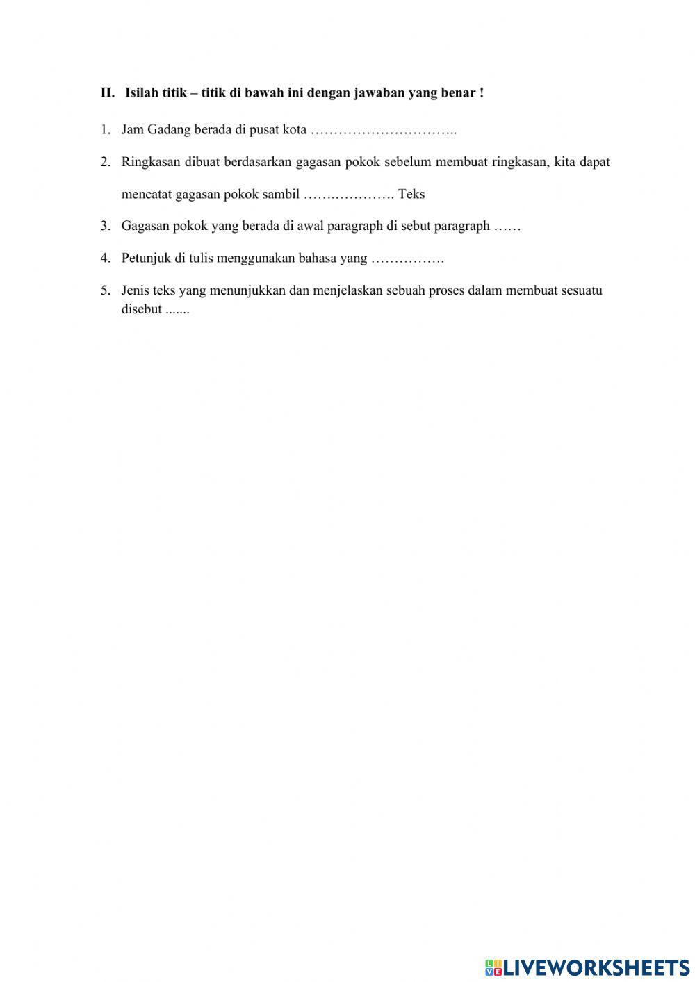 Soal Bahasa Indonesia