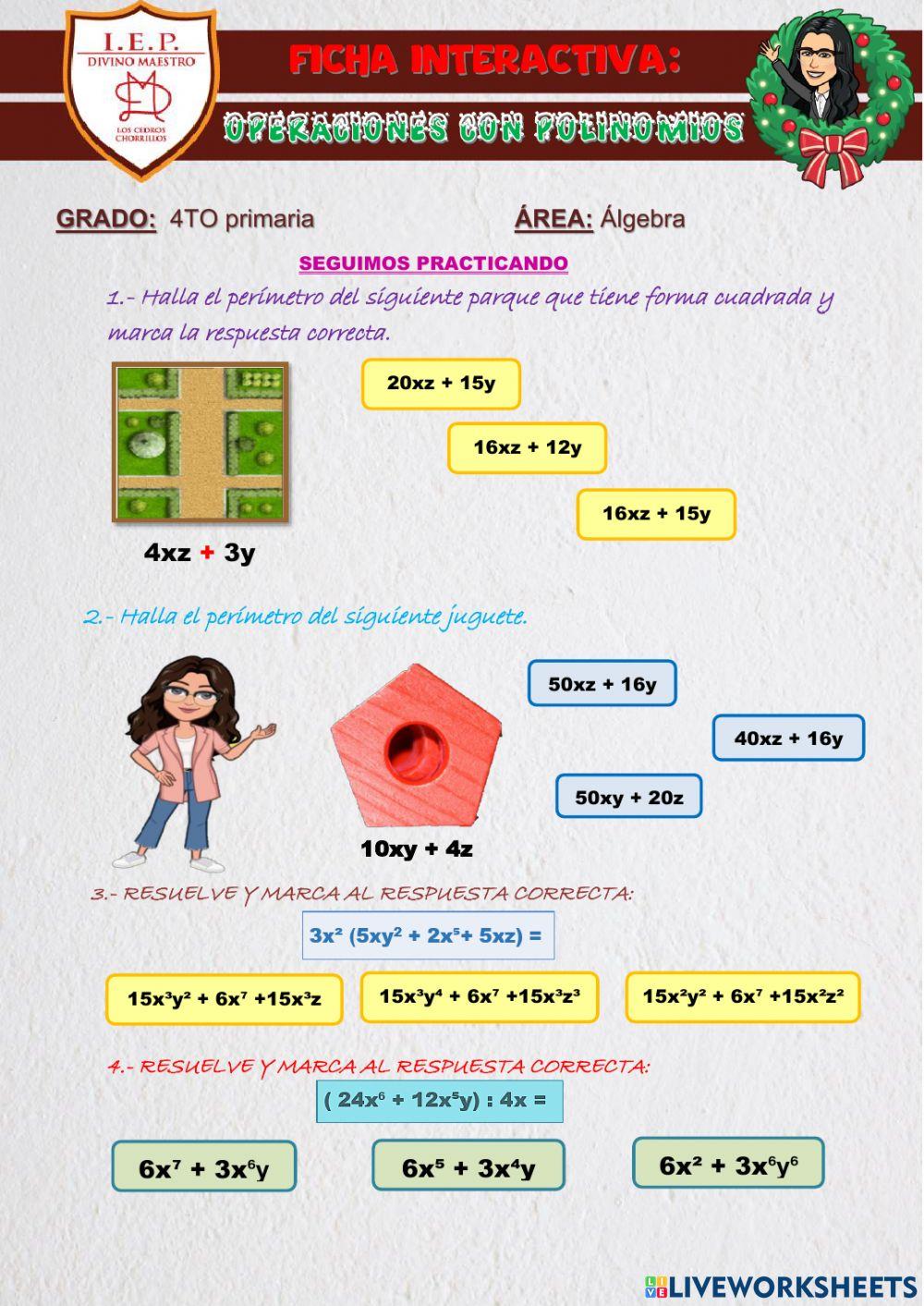 Operaciones con polinomios