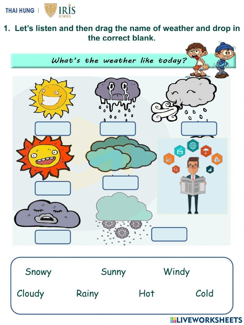 Moon-Worksheet about Weather for Kids