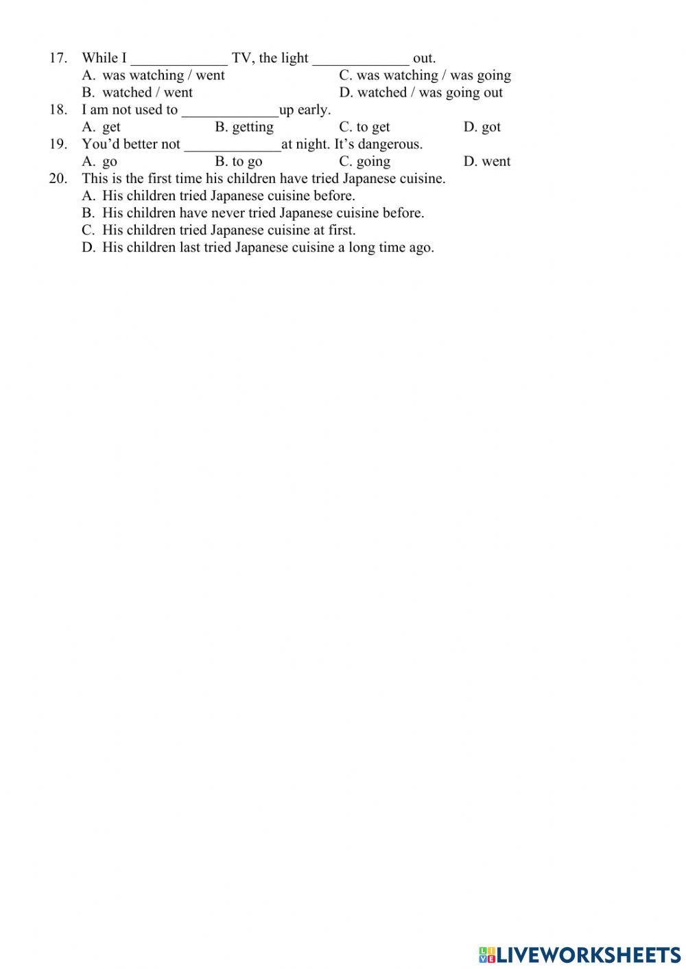 E9 - Chuyên đề - Verb tense revision and form