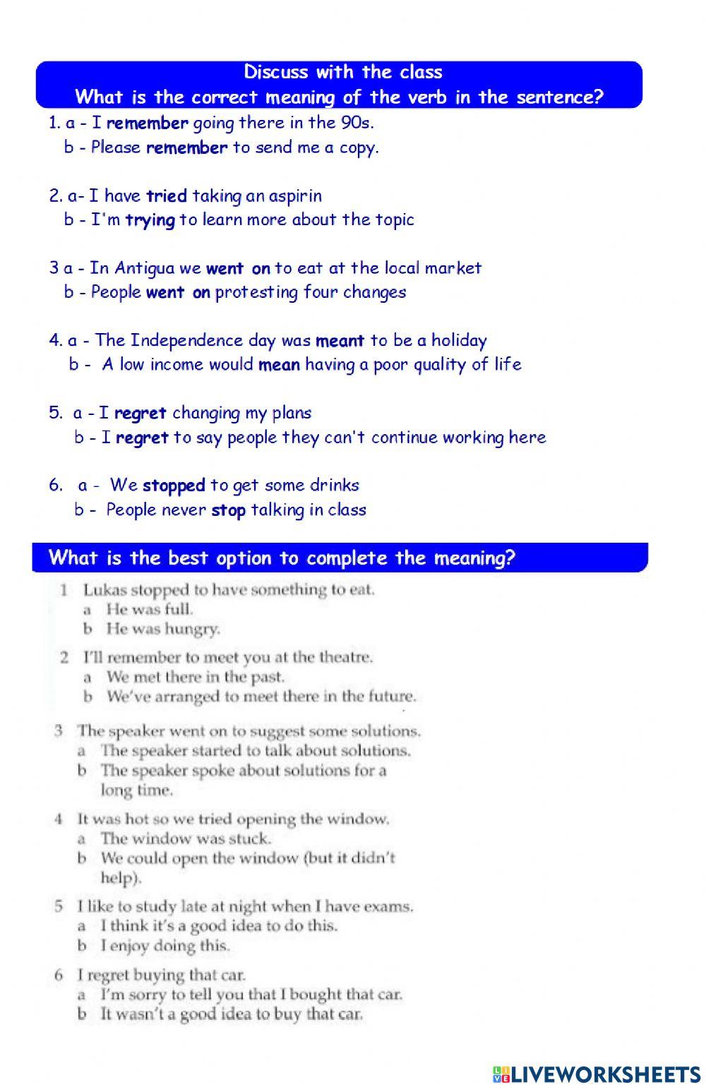 Gerund or infinitive