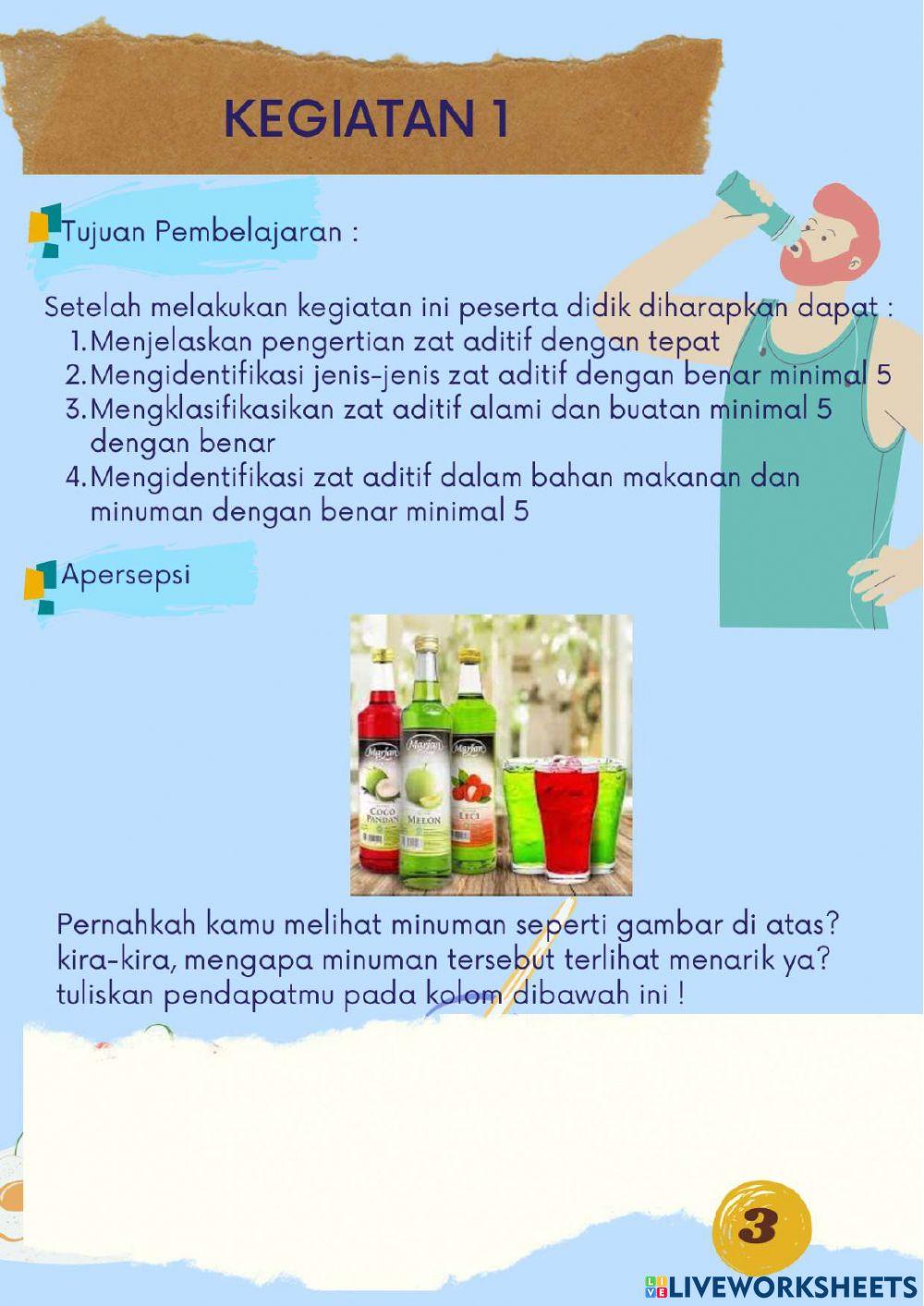 LKPD Zat Aditif pada Makanan dan MInuman