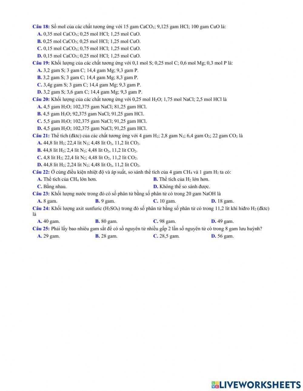 Bài tập bài 19- hóa 8