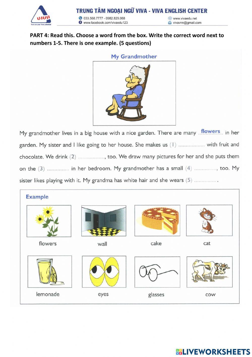 Idictionary 1-Unit 4-Topic test (part 2)
