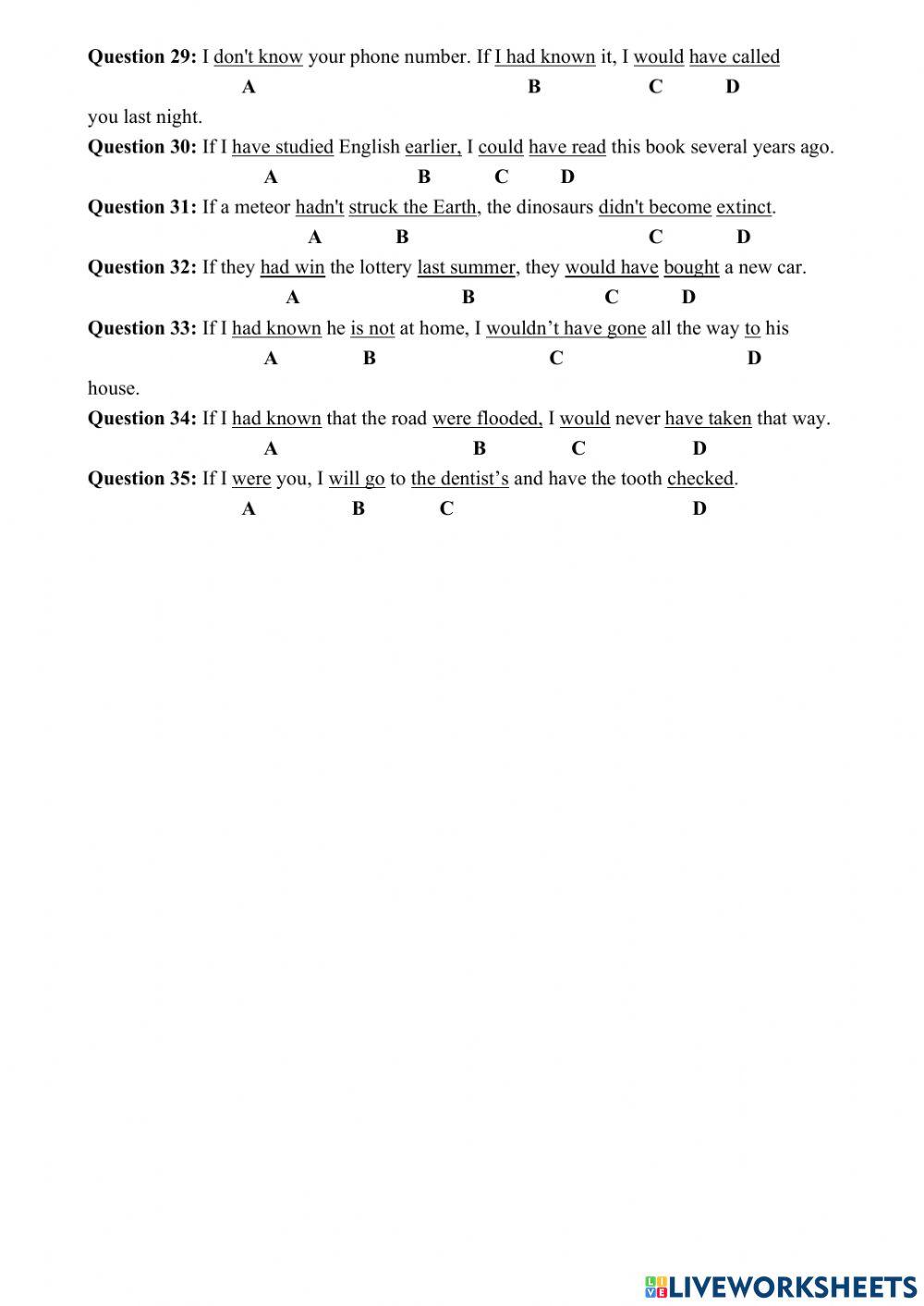 IF mistakes correction