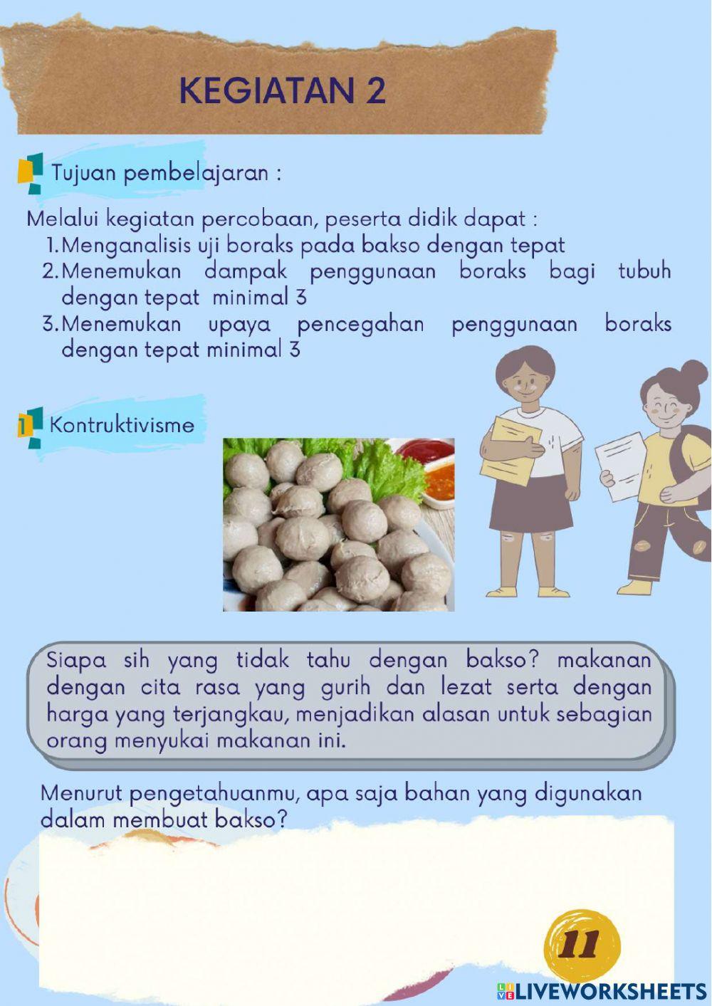 LKPD Zat Aditif Pada Makanan dan Minuman Kegiatan 2