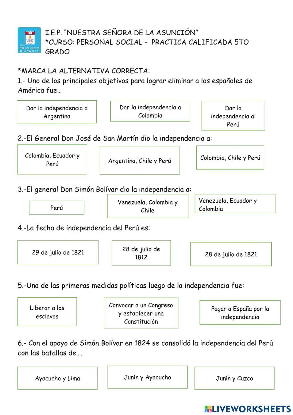 Corrientes libertadoras en peru