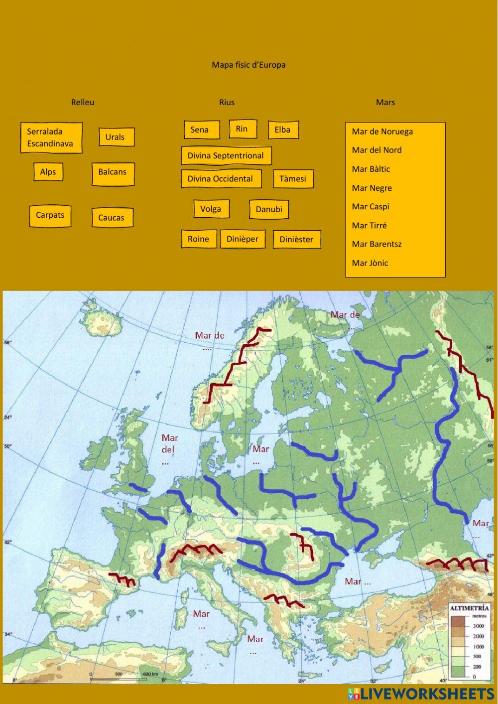 Mapa fisic europa