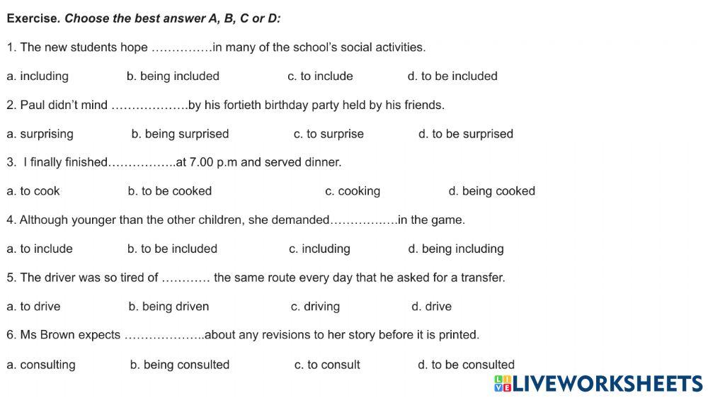 Gerund&Infintive -Active&Passive -4