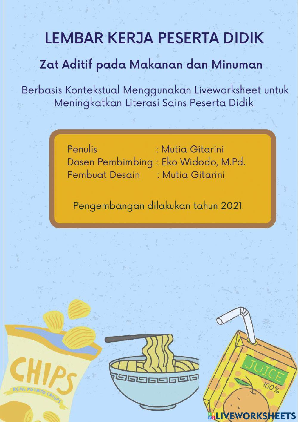 LKPD Zat Aditif pada Makanan dan Minuman (Awal)