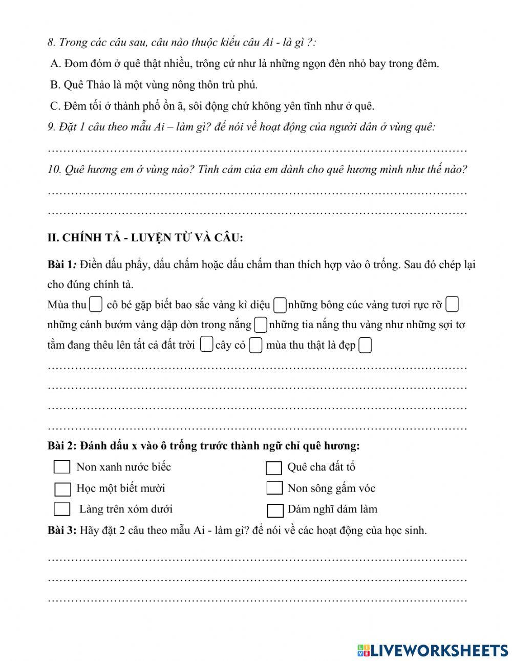 Phiếu bài tập tuần 13