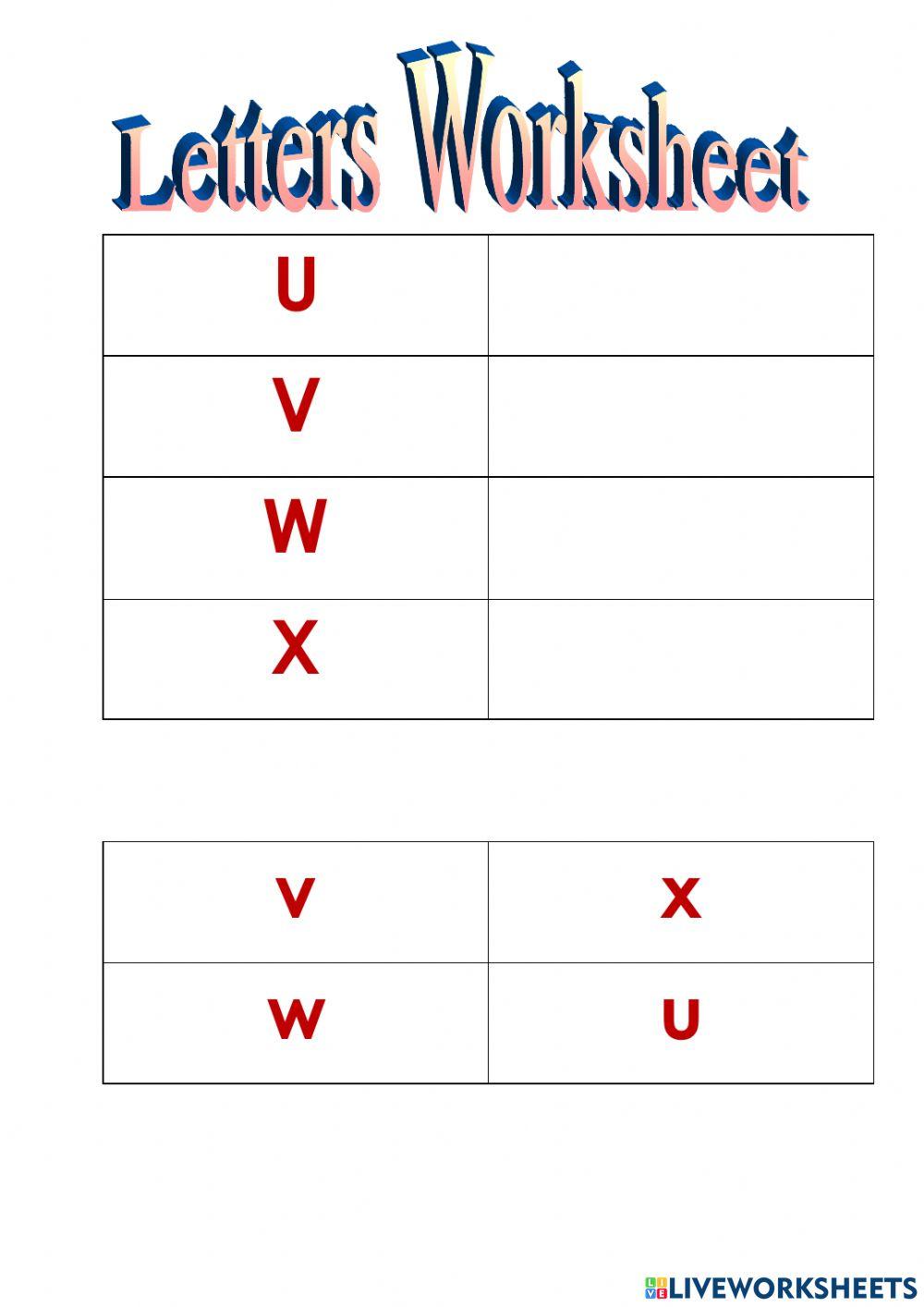 Letter worksheet