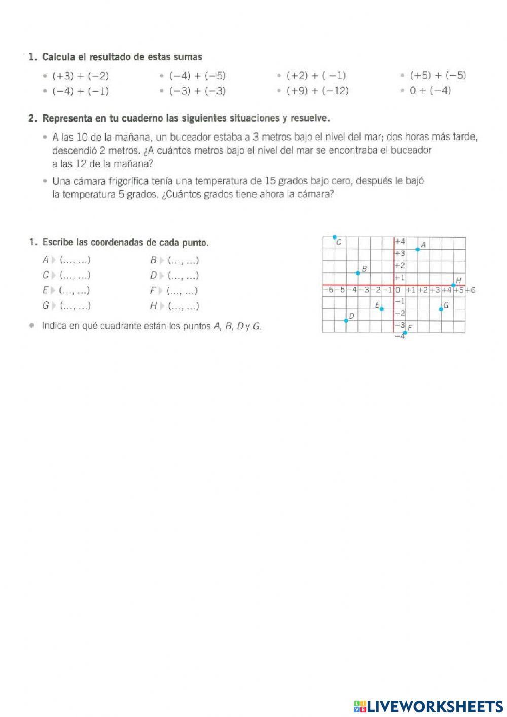 Repasa los números enteros