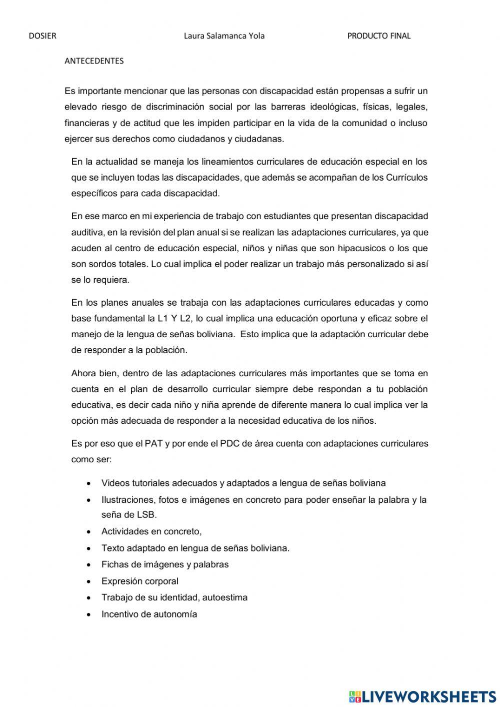 Dosier yola laura salamanca